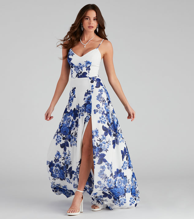 Kiana Floral Chiffon A-Line Dress | Windsor